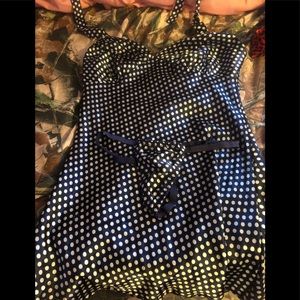 White and blue polka dot nighty